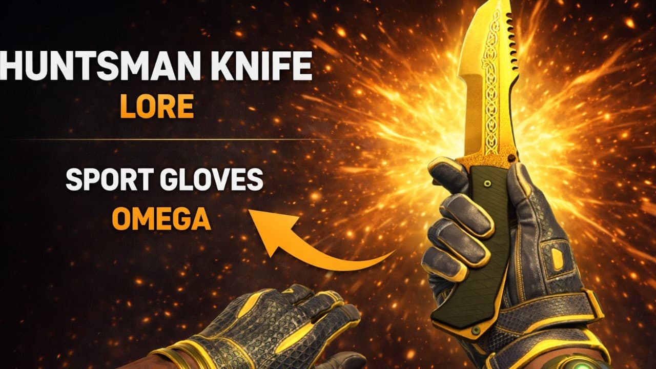 ★ Huntsman Knife | Lore + ★ Sport Gloves | Omega