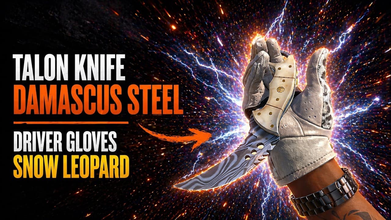 ★ Talon Knife | Damascus Steel + ★ Driver Gloves | Snow Leopard