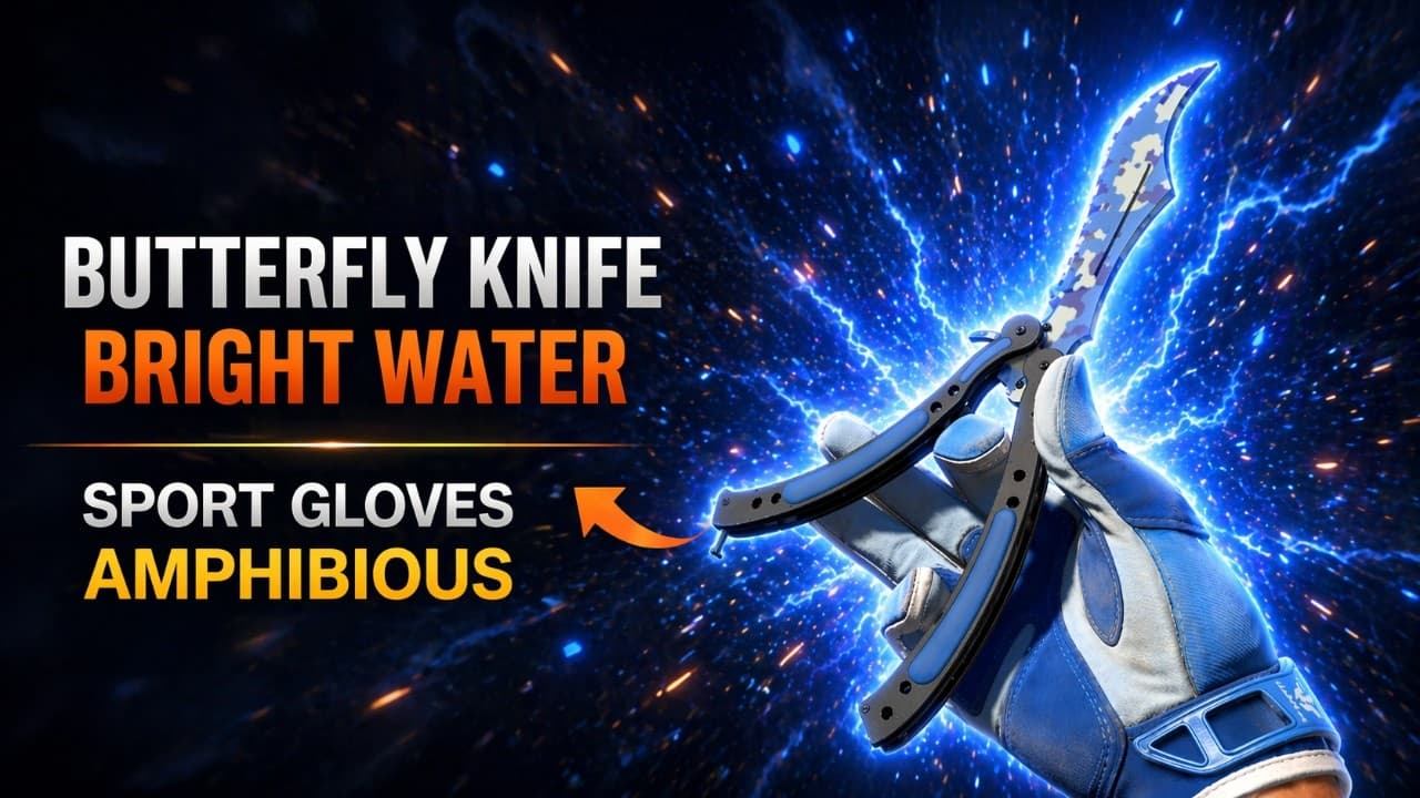 ★ Butterfly Knife | Bright Water + ★ Sport Gloves | Amphibious