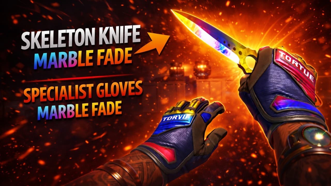 ★ Skeleton Knife | Marble Fade + ★ Specialist Gloves | Marble Fade