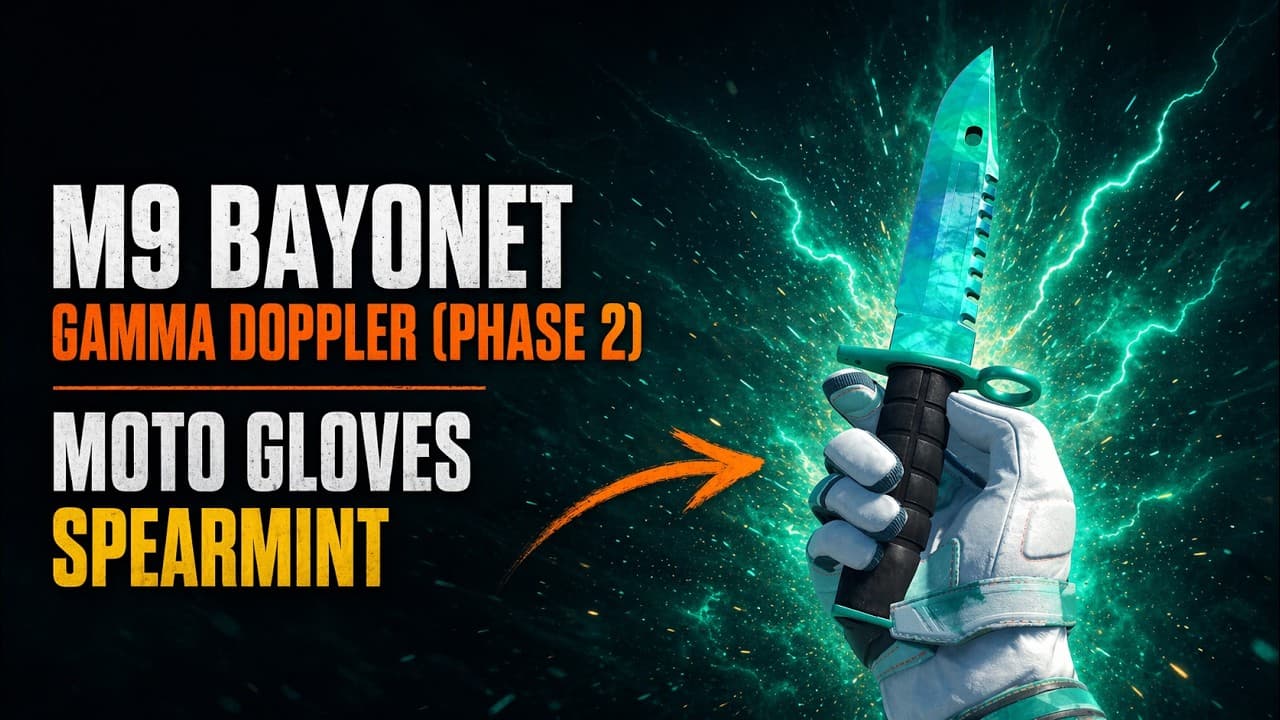 ★ M9 Bayonet | Gamma Doppler (Phase 2) + ★ Moto Gloves | Spearmint
