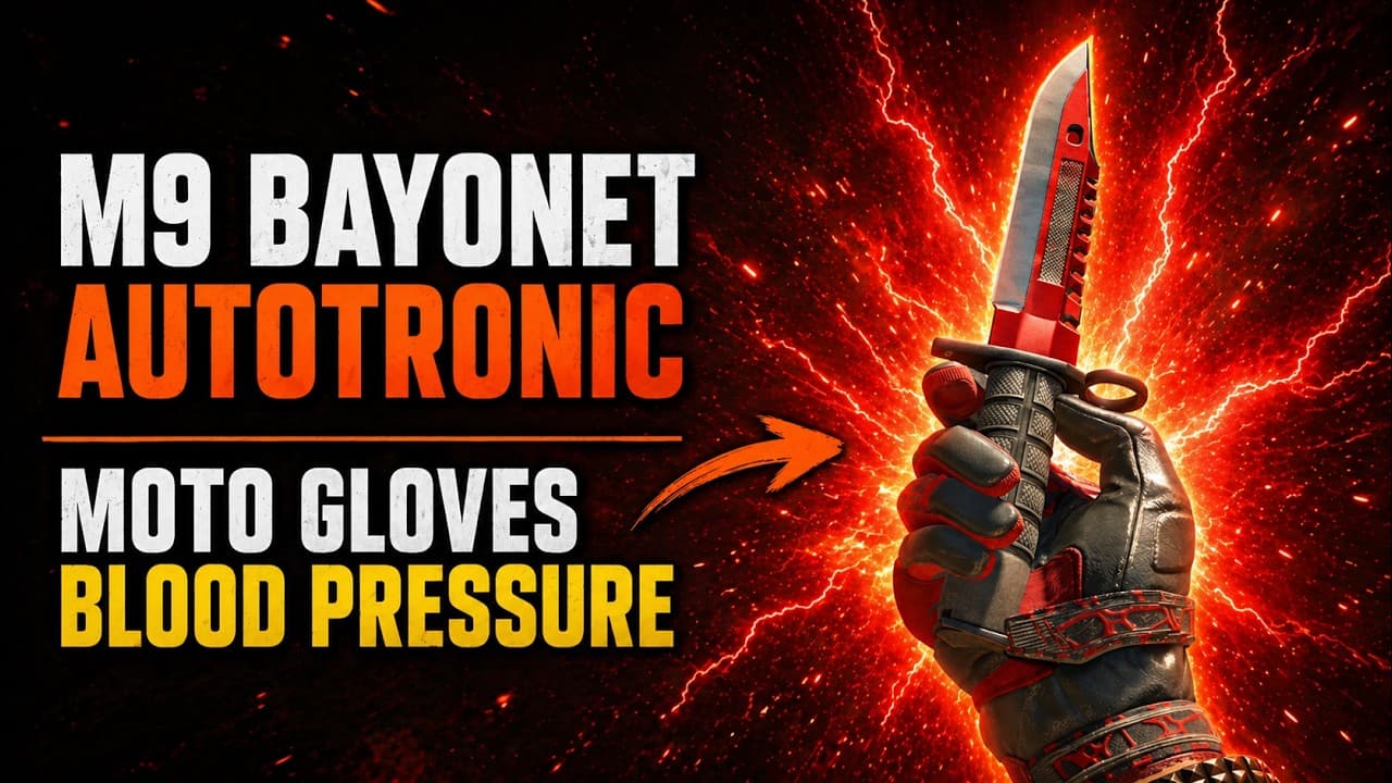 ★ M9 Bayonet | Autotronic + ★ Moto Gloves | Blood Pressure