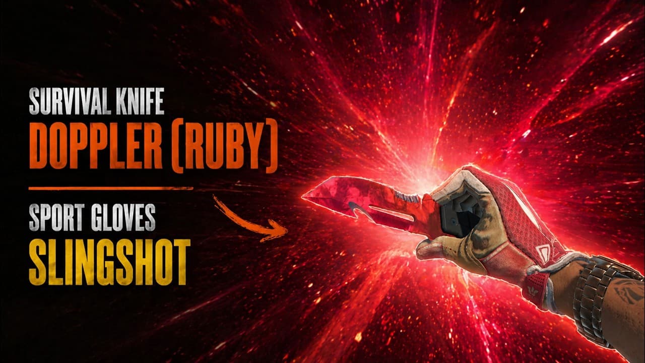 ★ Survival Knife | Doppler (Ruby) + ★ Sport Gloves | Slingshot
